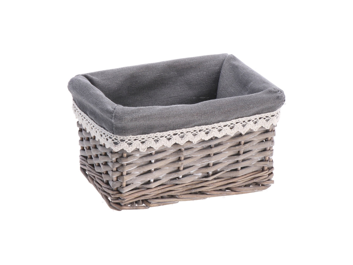 Shiwa cestino rettangolare 20x15xh11cm con interno in tessuto, 4 varianti di colore