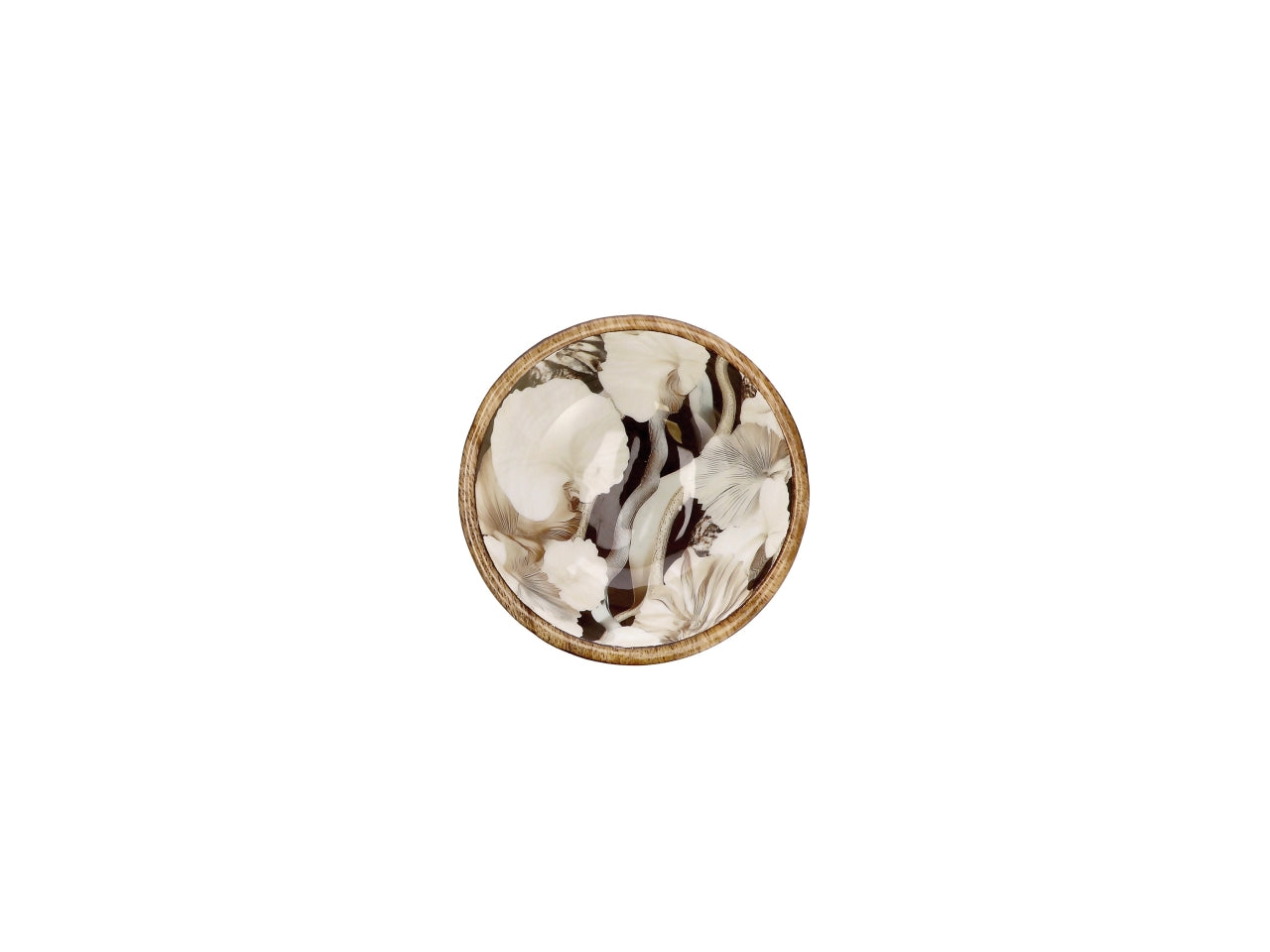 Abel ciotola 13xh.6cm in legno con decorazione floreale, 2 assortimenti