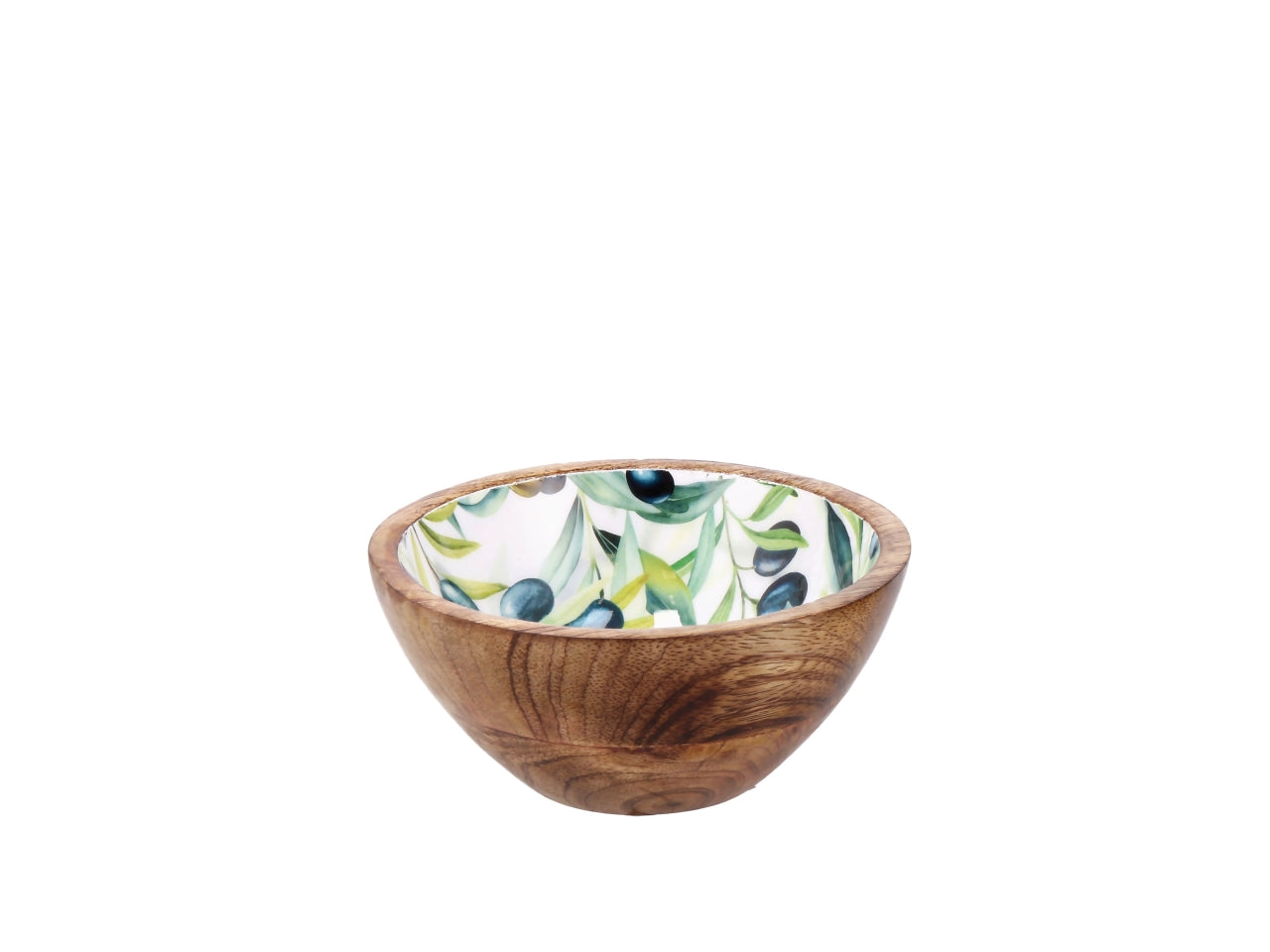 Yari ciotola d.13xh.6cm in legno, 2 decori assortiti