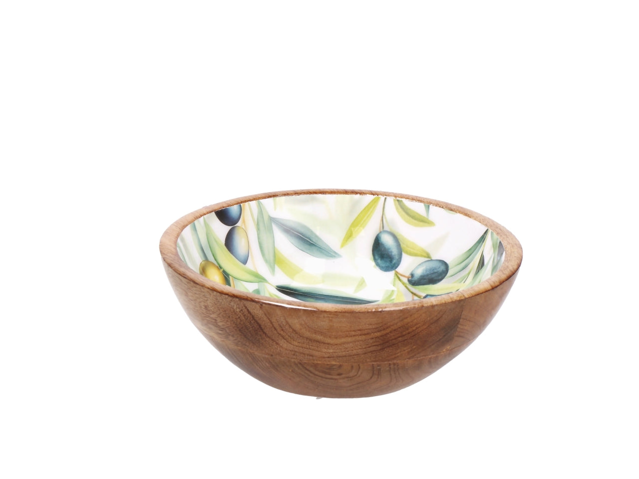 Yari ciotola d.20xh.7cm in legno, 2 decori assortiti