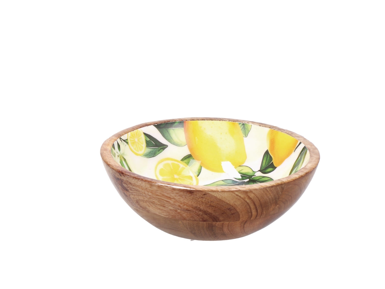Yari ciotola d.20xh.7cm in legno, 2 decori assortiti