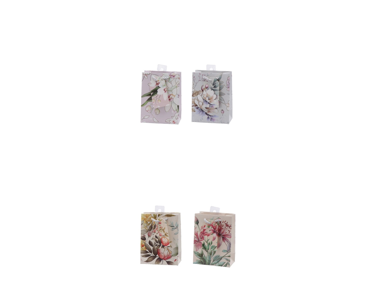 Shopper fiorata 12x7xh15cm, 4 assortimenti