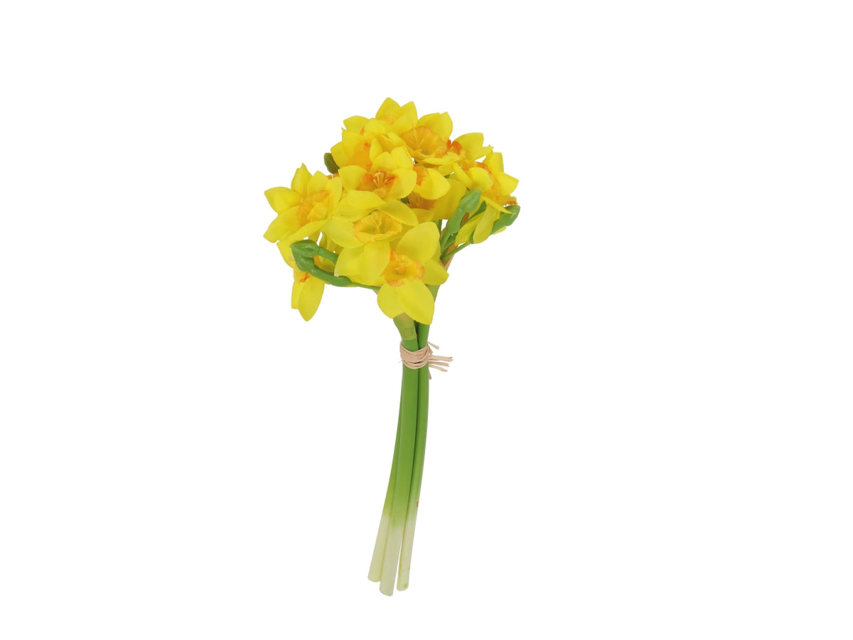 Bouquet di narcisi da 27cm con 18 fiori in 3 varianti di colore