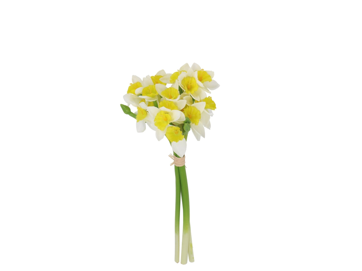 Bouquet di narcisi da 27cm con 18 fiori in 3 varianti di colore
