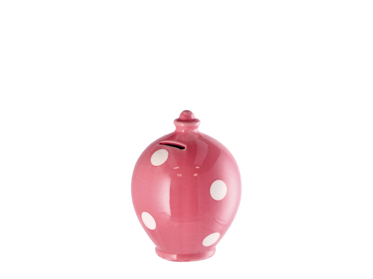 Salvadanaio in ceramica a pois 12xh15cm, 4 colori assortiti