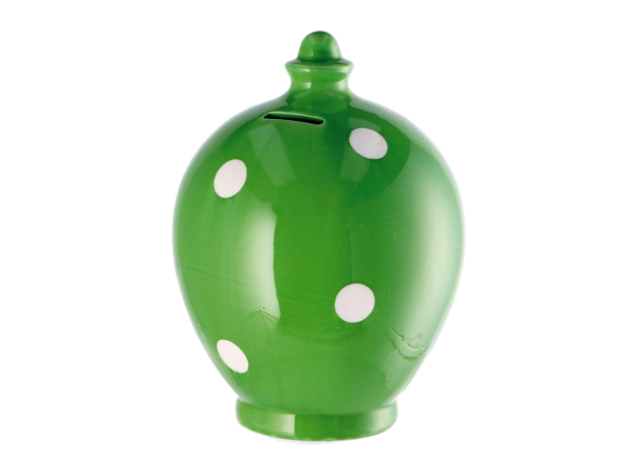 Salvadanaio in ceramica a pois 15xh20cm, 4 colori assortiti