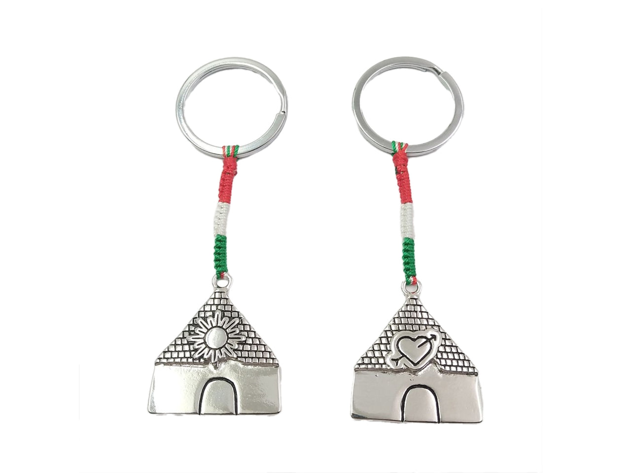 Portachiavi in metallo trullo in 2 assortimenti