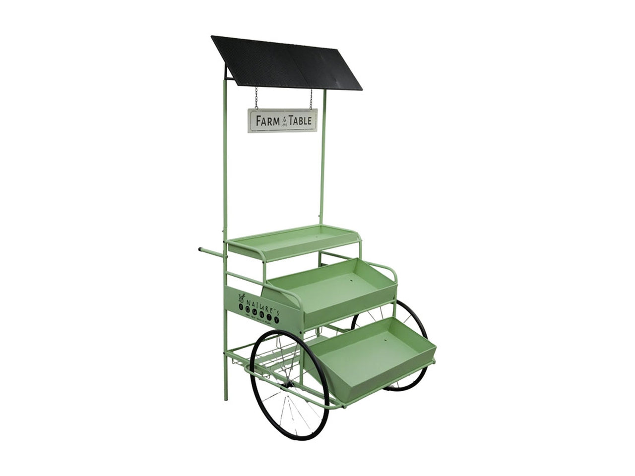 Carretto fioriera in metallo 106x90x188cm verde