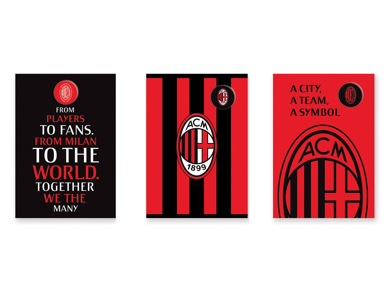 Biglietto auguri spilla milan greetings