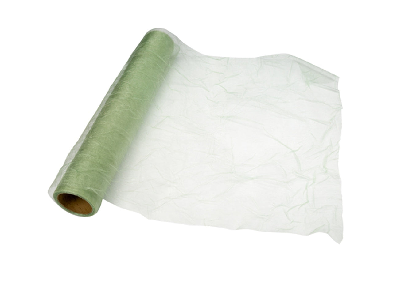 Runner in organza crushed 30cmx5mt verde salvia