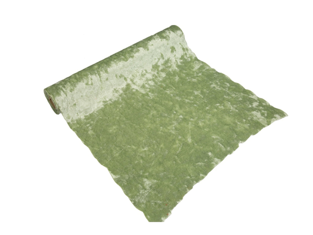 Runner in velluto 28cmx3mt verde salvia