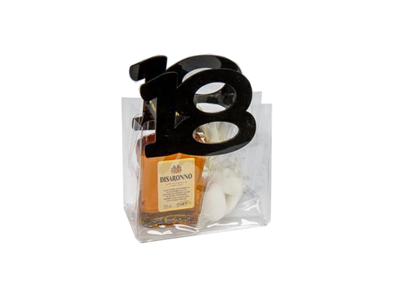 Borsetta in pvc 6x5xh.13cm con plex 18anni nero