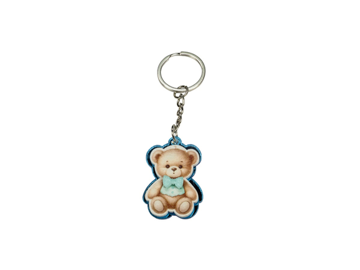 Portachiavi orsetto 3x4cm celeste