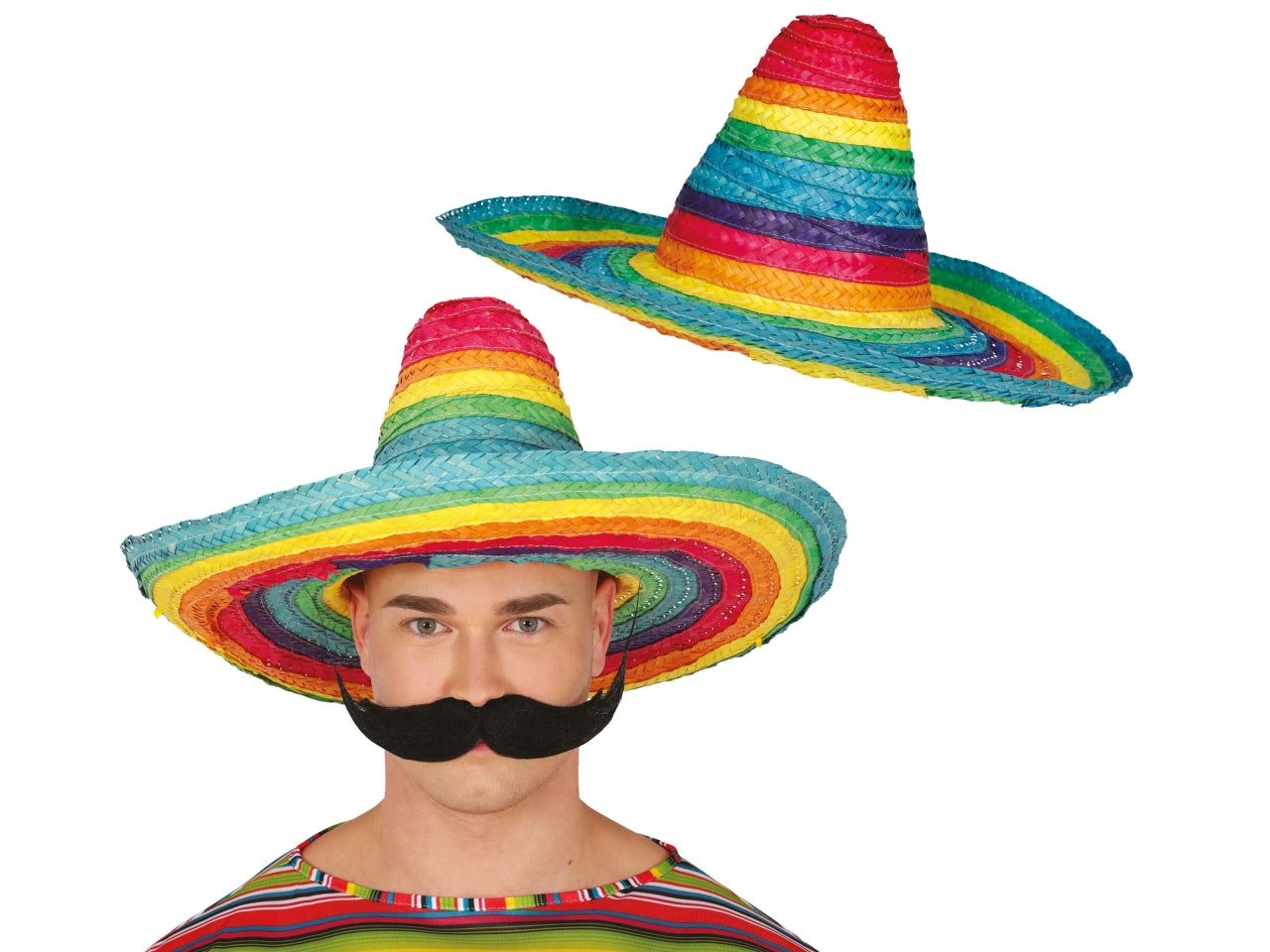 Cappello sombrero in paglia 50cm multicol