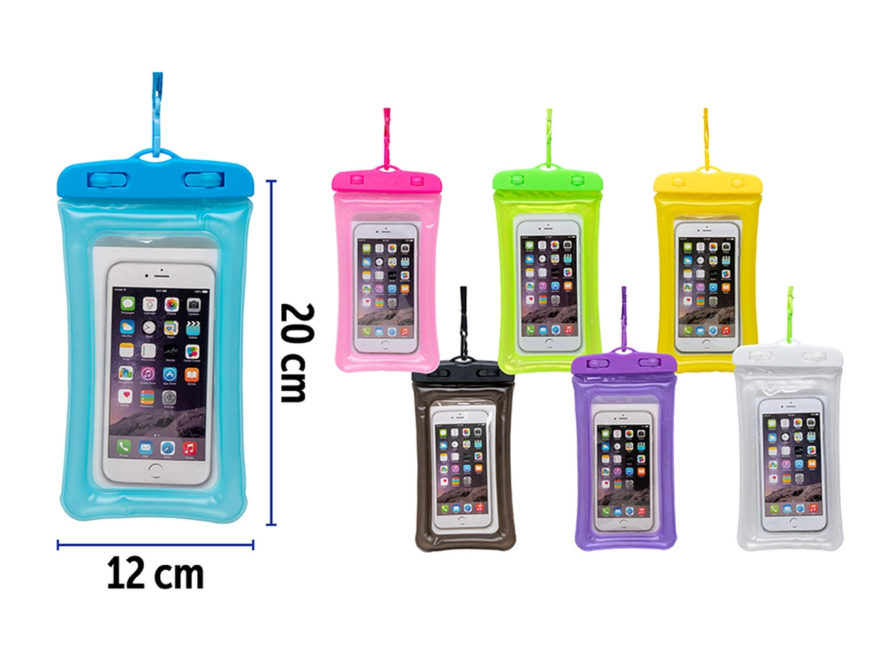 Custodia impermeabile cellulare smartphone 20x10.5cm 8 assortiti