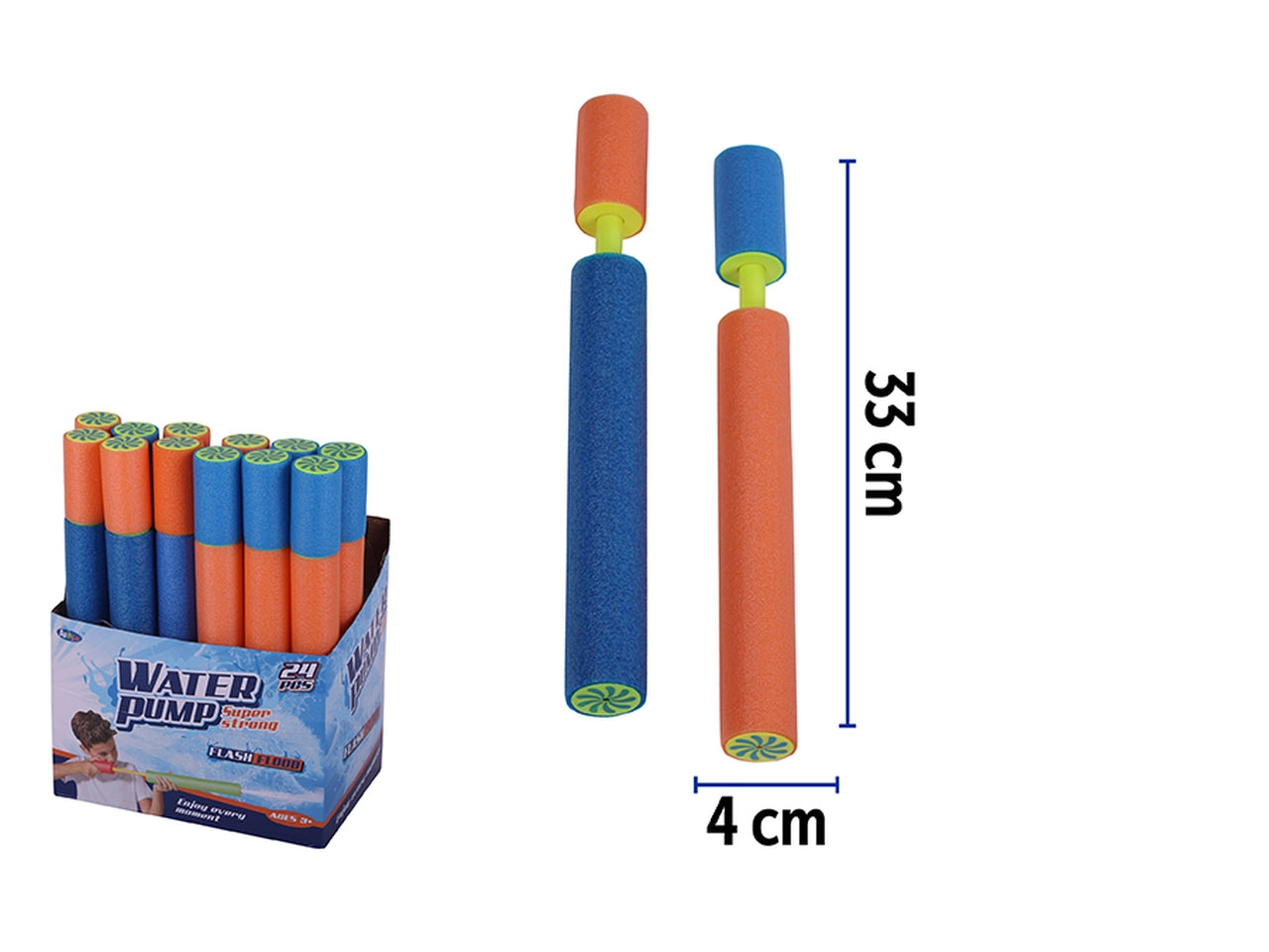 Tubo spara acqua d4xh33cm 2 assortiti
