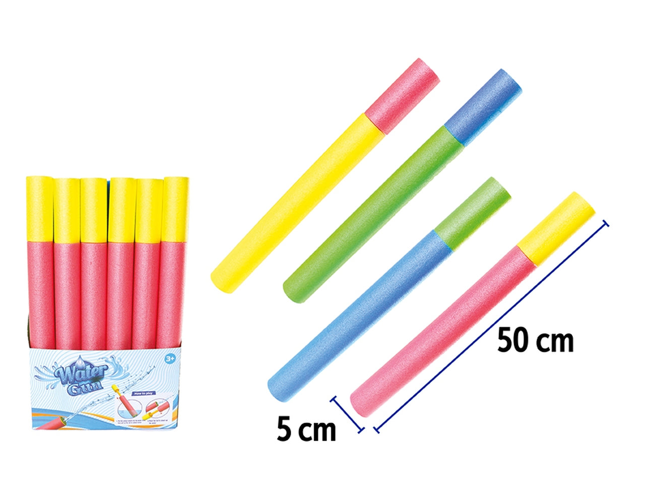 Tubo spara acqua d5xh50cm 4 assortiti