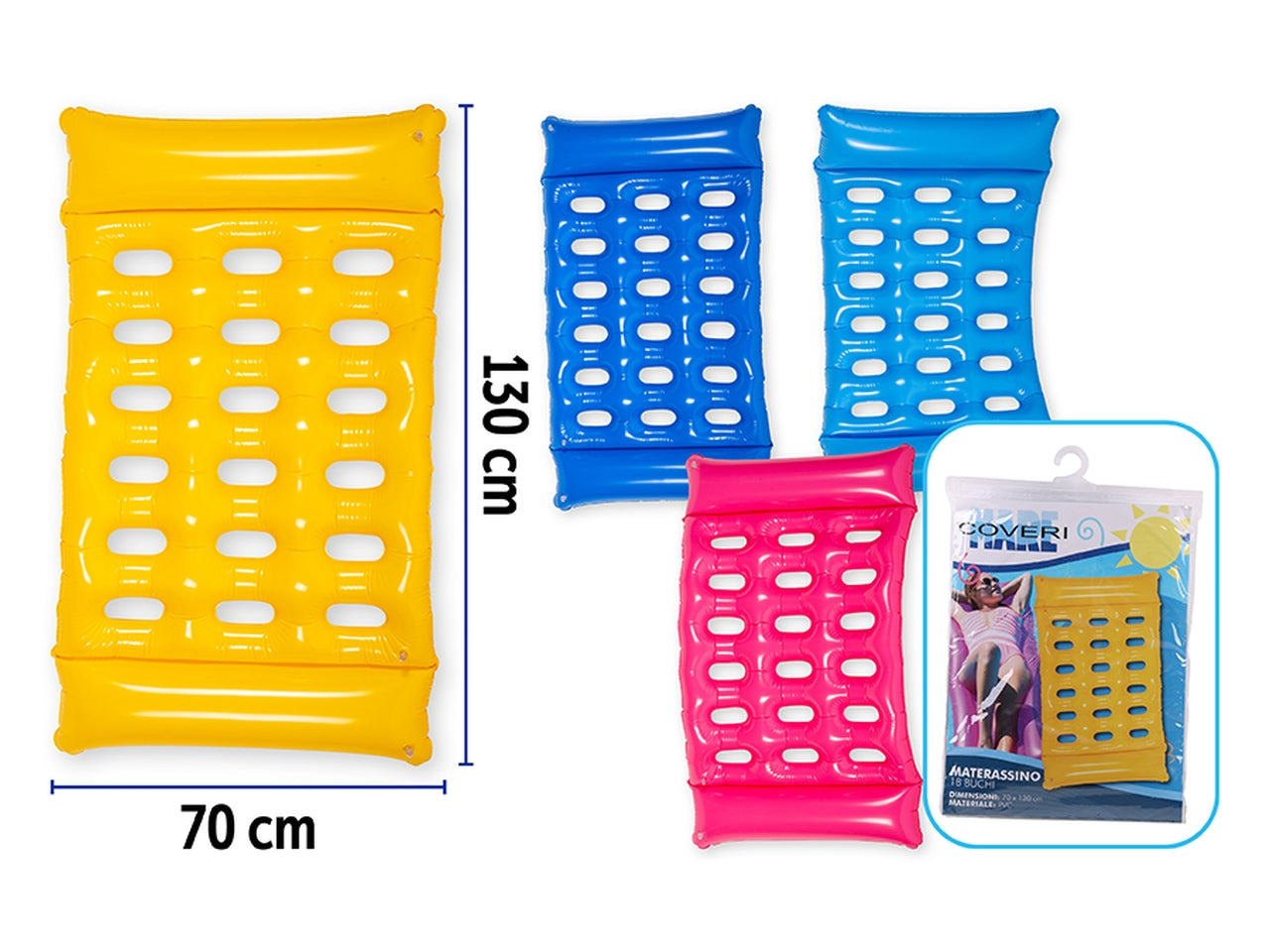 Materassino 18 buchi 130x70cm 4  assortiti