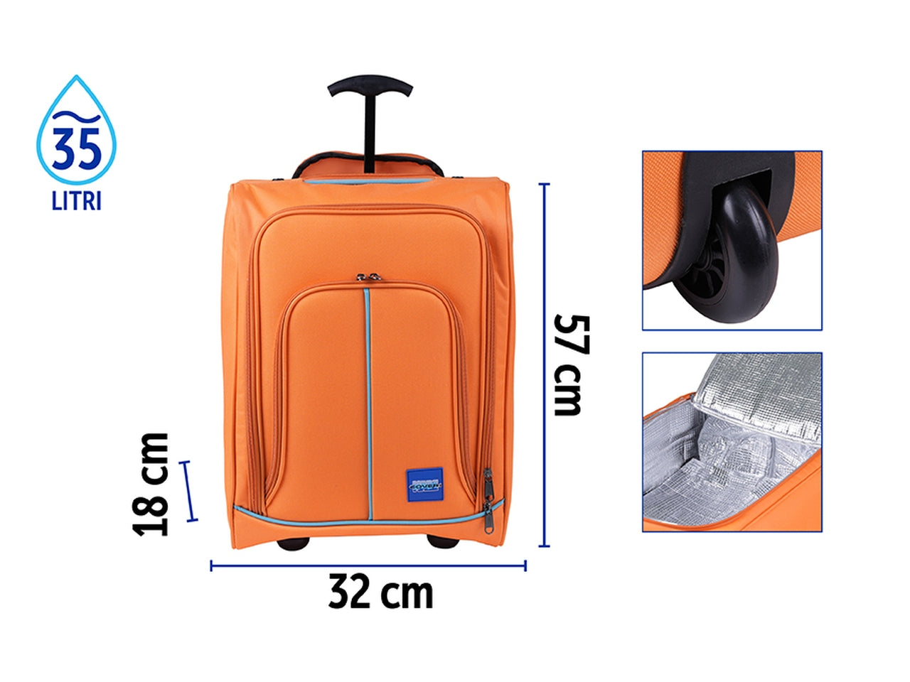 Trolley frigo 32x18x57 arancione coveri