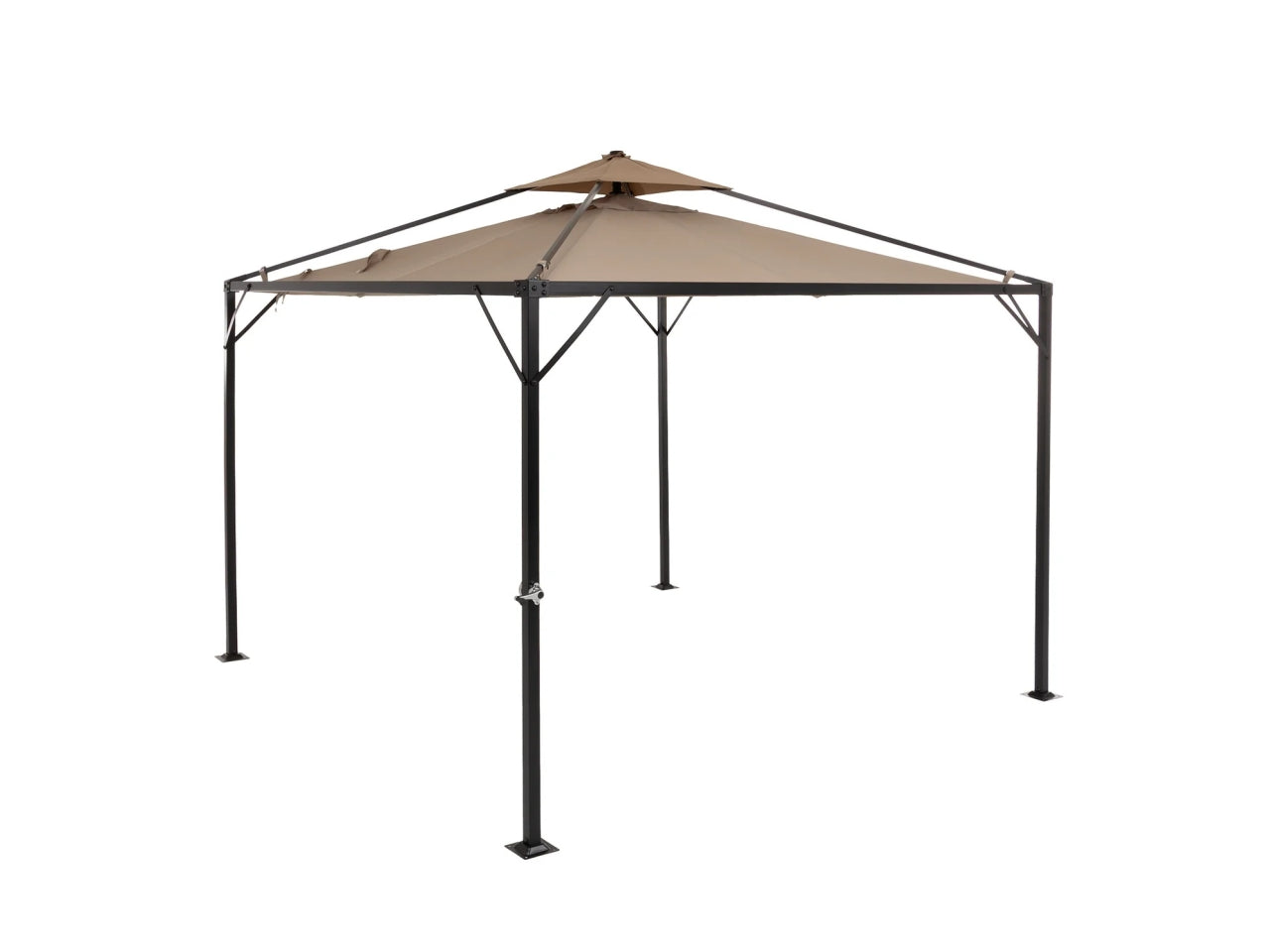 Gazebo ombrellone 3x3mt in tessuto poliestere ecrÃ¹ e struttura antracite
