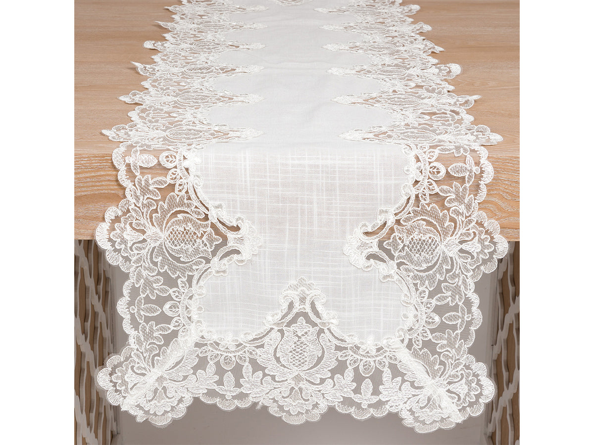 L.diana runner c/pizzo 45x140cm