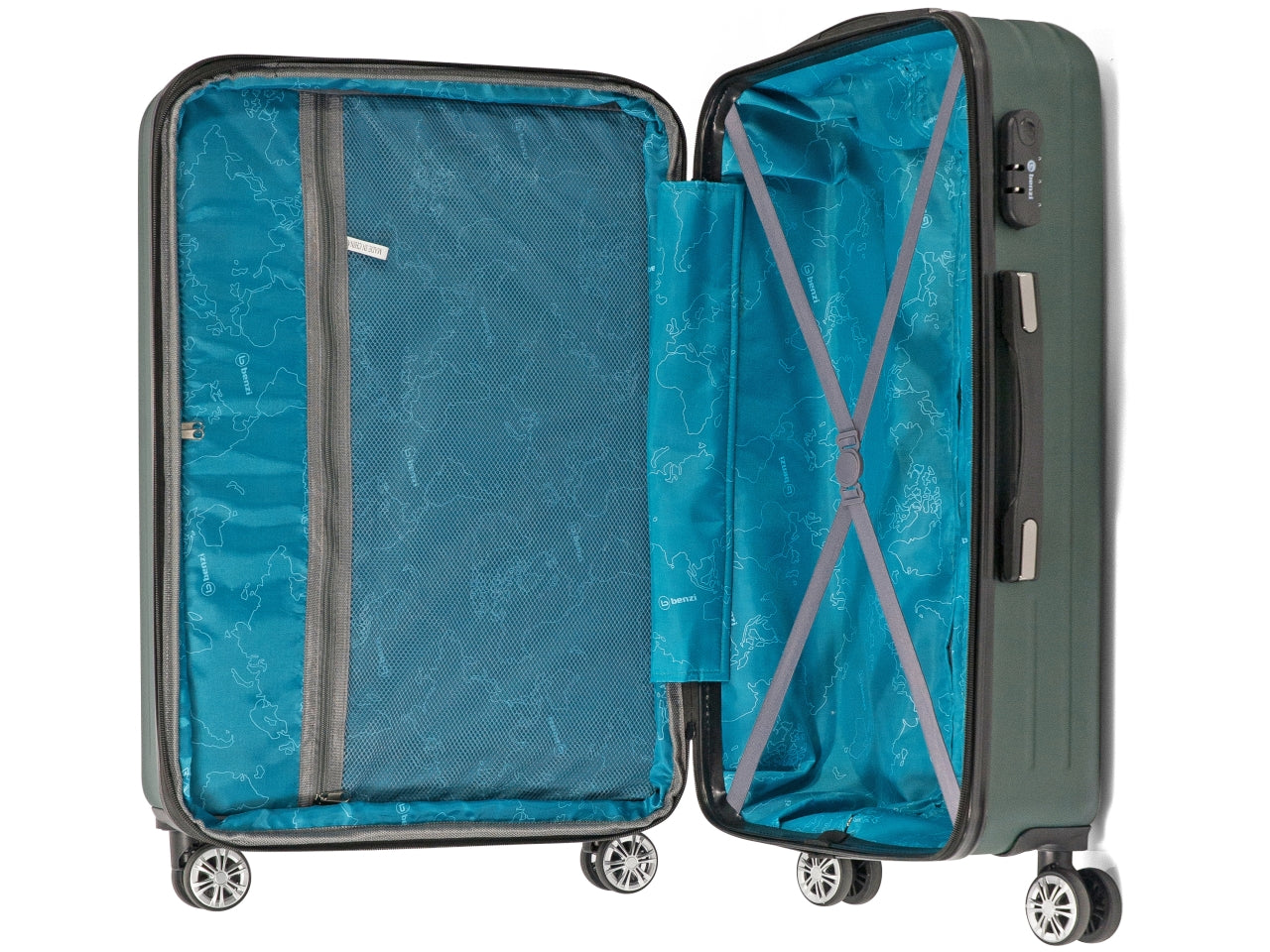 Trolley in abs 55xh.37x20 cerniera per estendere la capacita' da 35lt a 39lt con 4 ruote