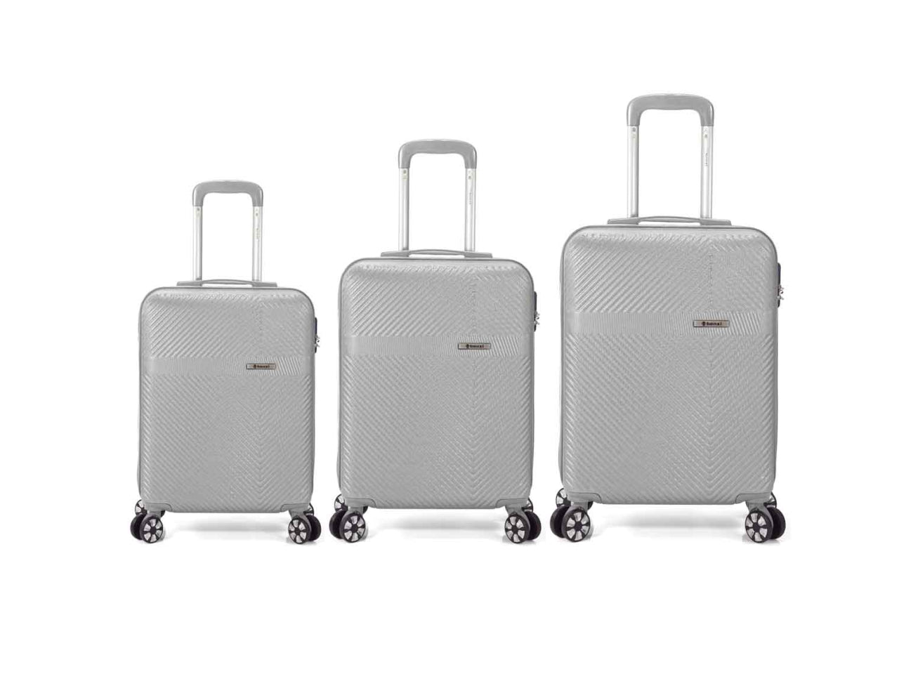 Trolley set da 3 pezzi in abs con 4 ruote doppie