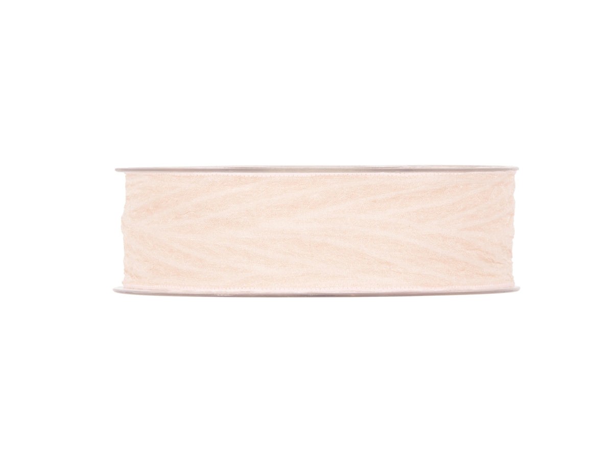 Nastro anais 2,5cmx15mt in organza con foglia in rilievo pelle