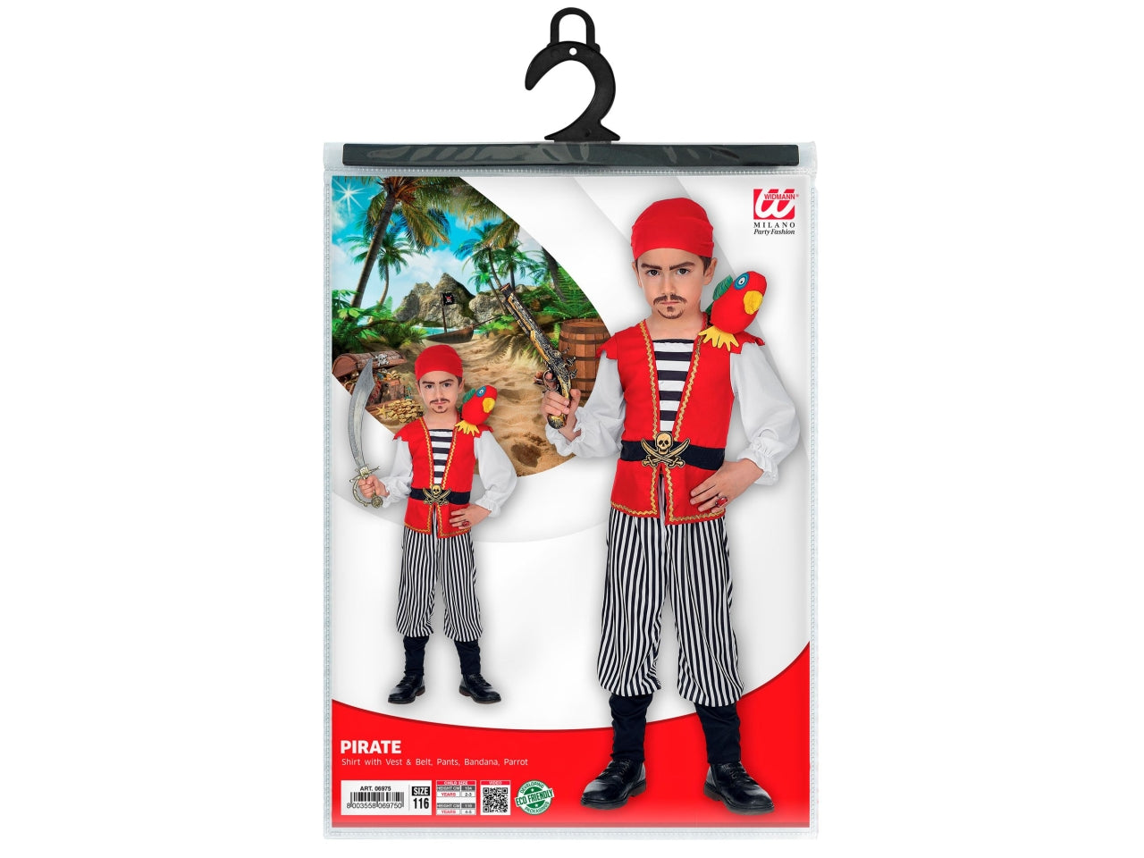 Costume pirata 128cm 5-7 anni
