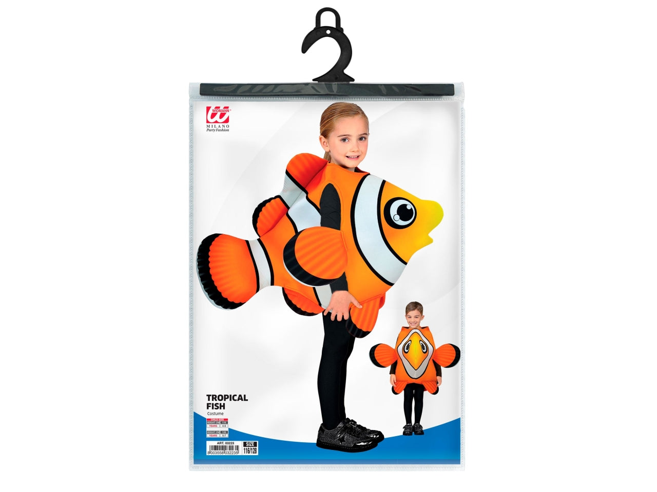 Costume pesce tropicalecostume116-128cm 4-7 anni