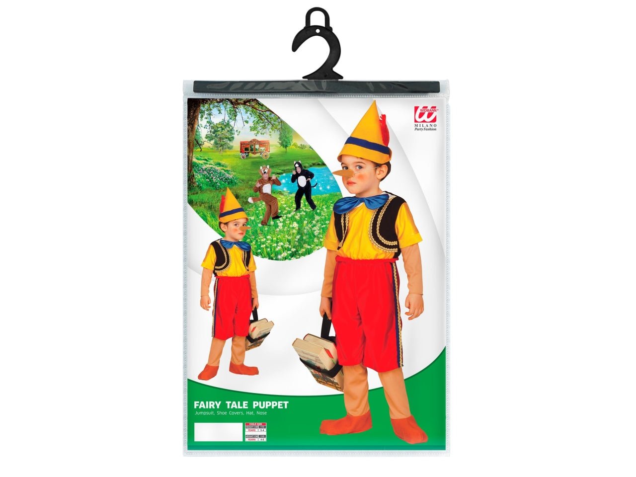 Costume burattino 110cm 3-4 anni