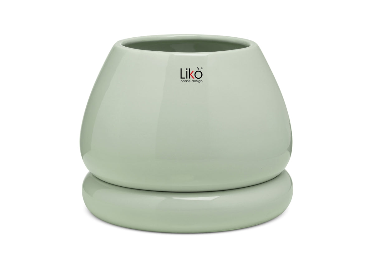 Niko Vaso d.15xh.16cm con base verde
