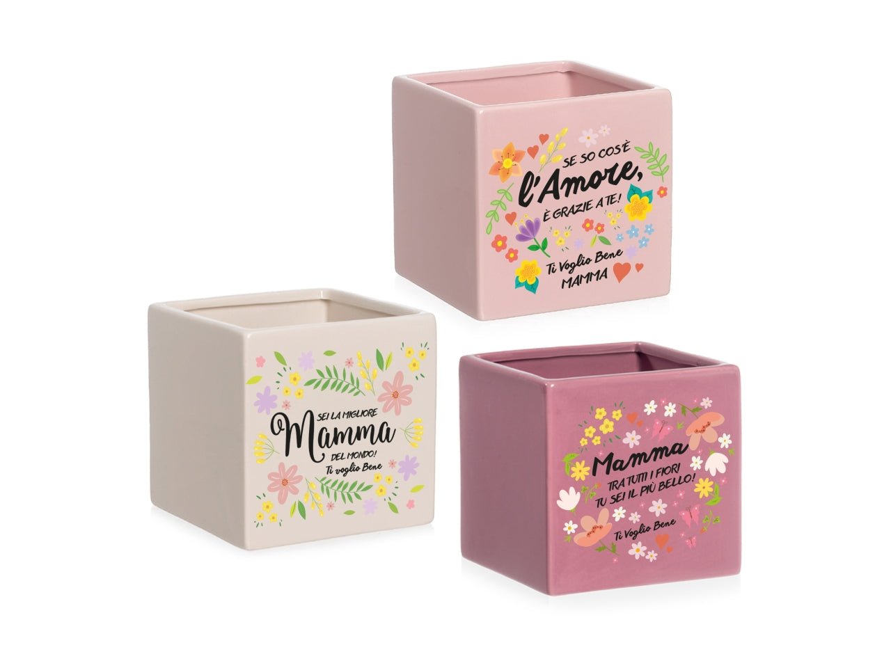 Mamma cubo 13x13x13cm in 3 assortimenti