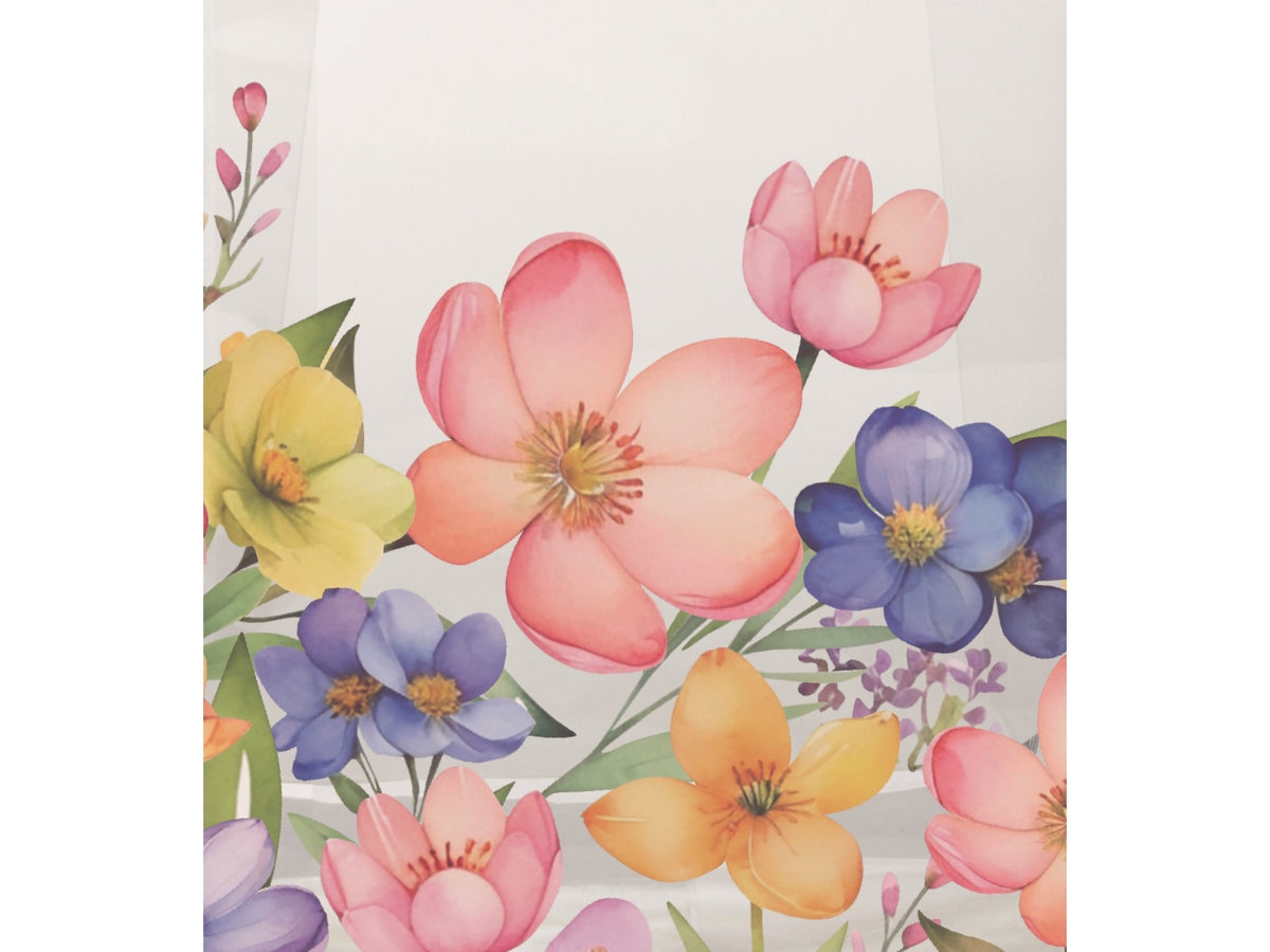 Buste trasparenti con stampa sweet flowers 8x24+4cm, confezione da 50 pezzi