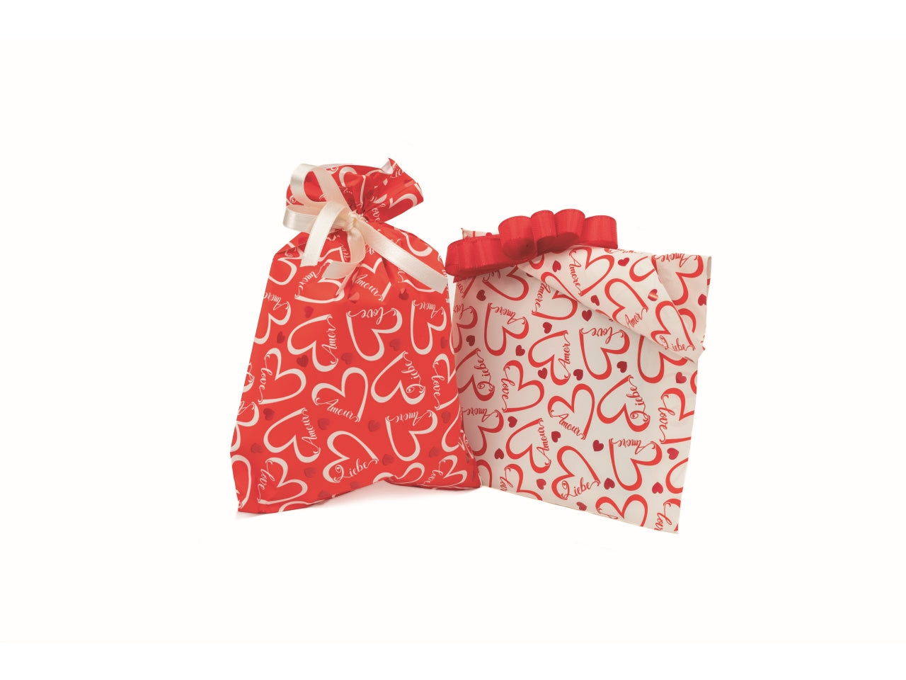 Buste love heart 20x32cm, confezione da 50 pezzi fondo bianco