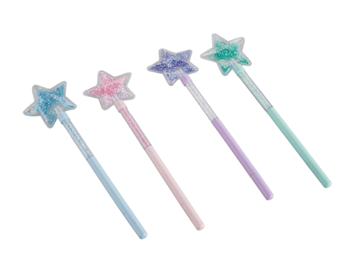 Penna stella glitter 22cm assortiti