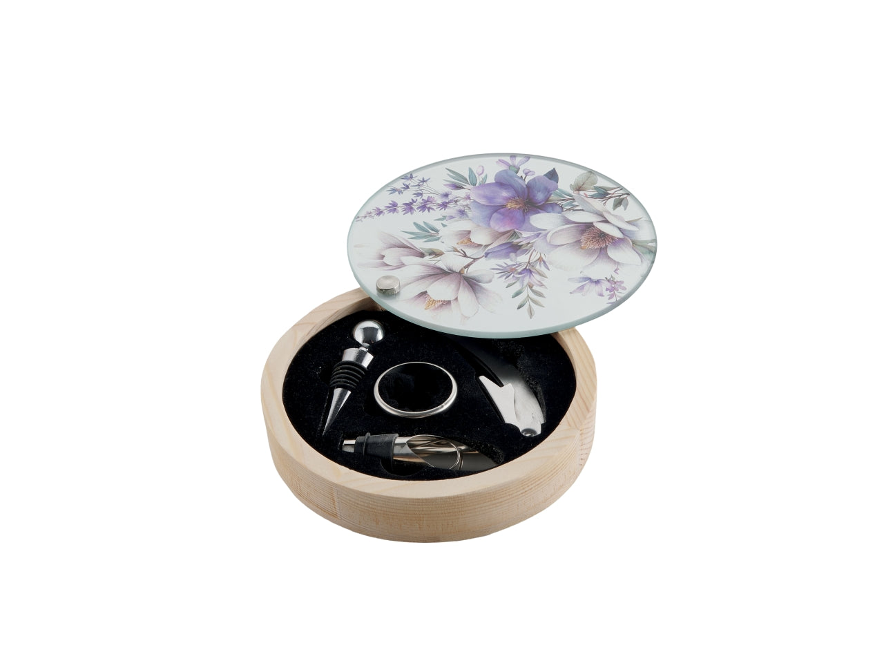 Set vino d.16x3cm fiorato violetto