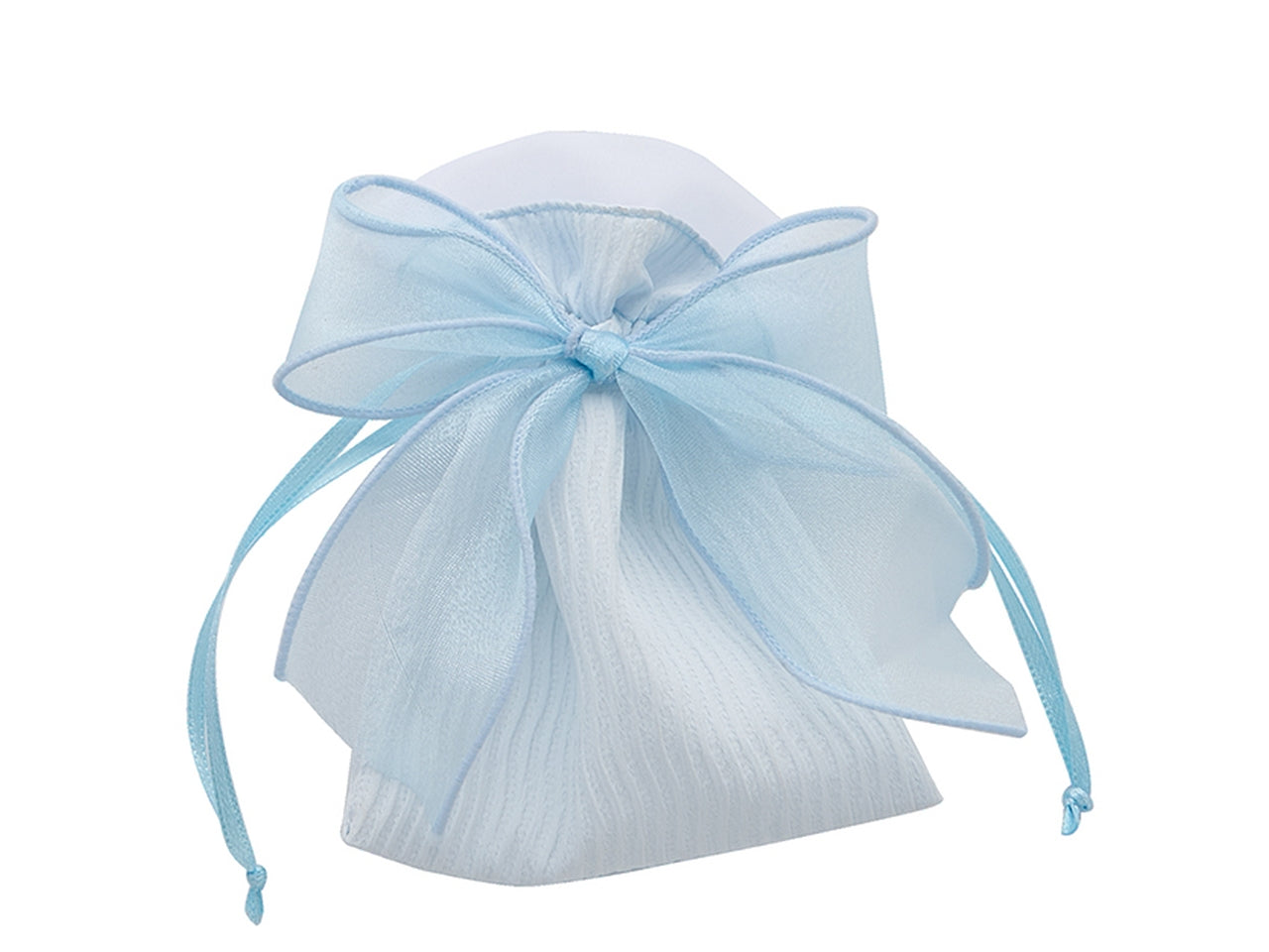 Sacchetto 9x12cm con fiocco celeste