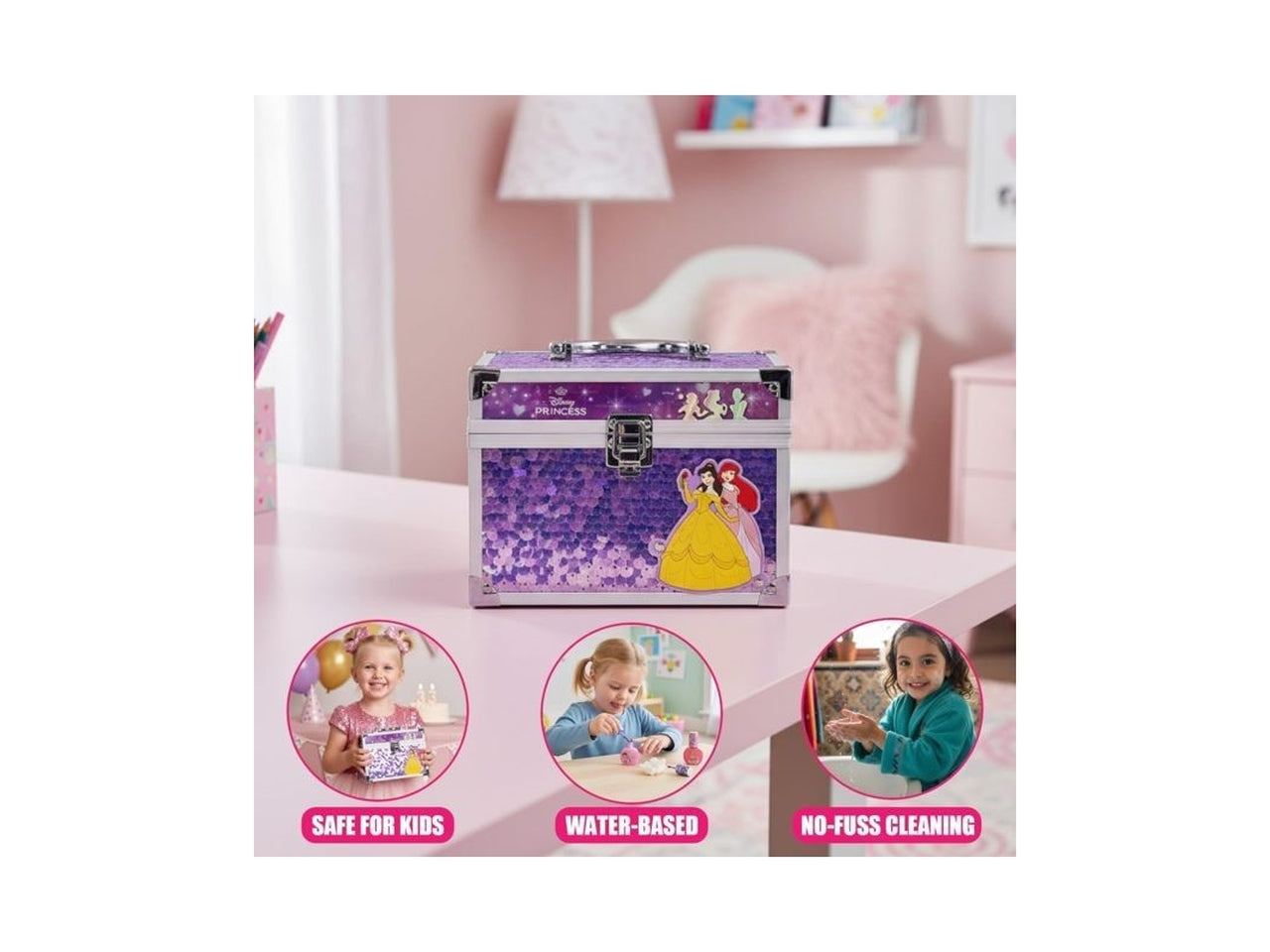 Princess lip balm with train case 4 pz.