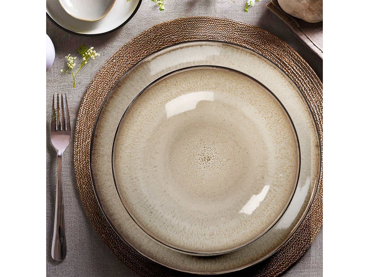 Servizio di piatti da 18 pezzi reactive beige