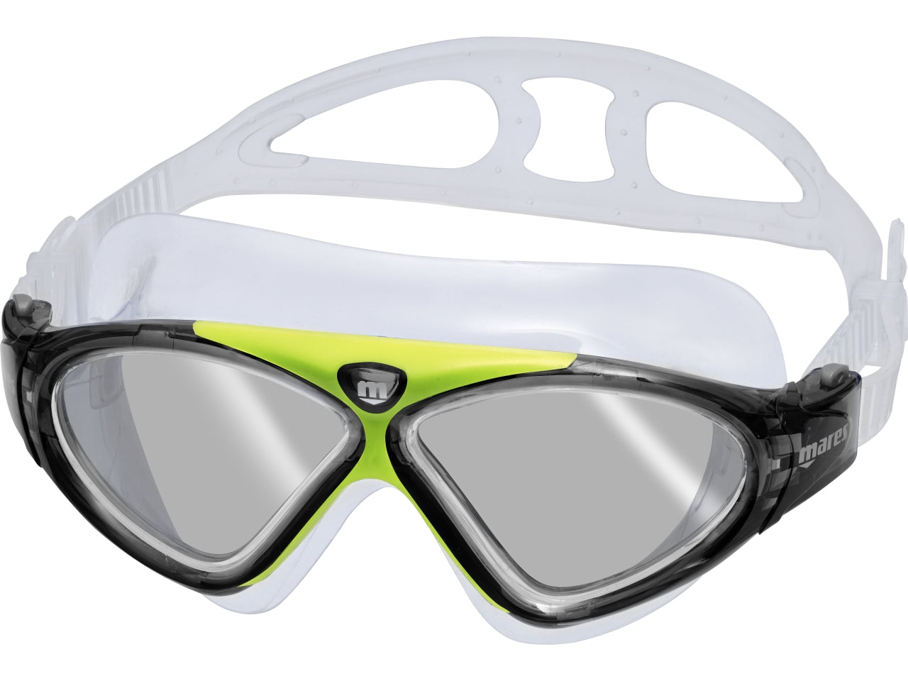 Maschera Alfa con astuccio per adulto nero-giallo