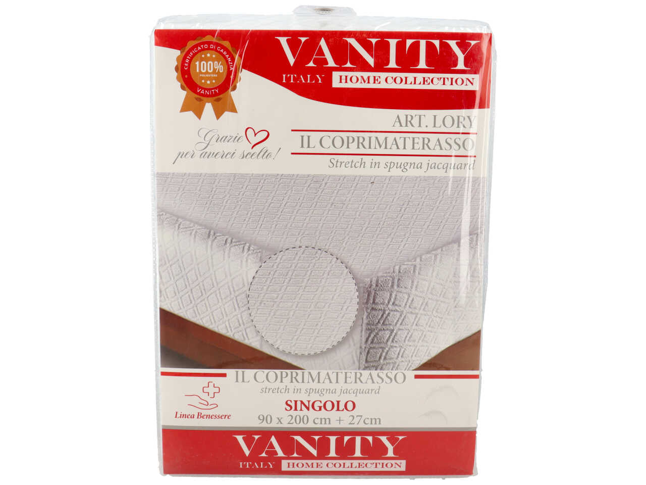 Coprimaterasso jacquard singolo h.27cm