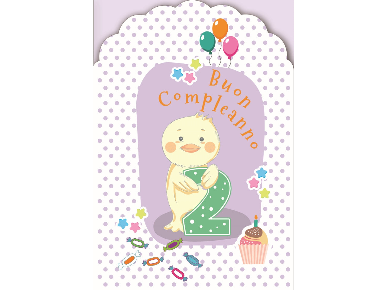 Biglietto buon compleanno 2Â° anno