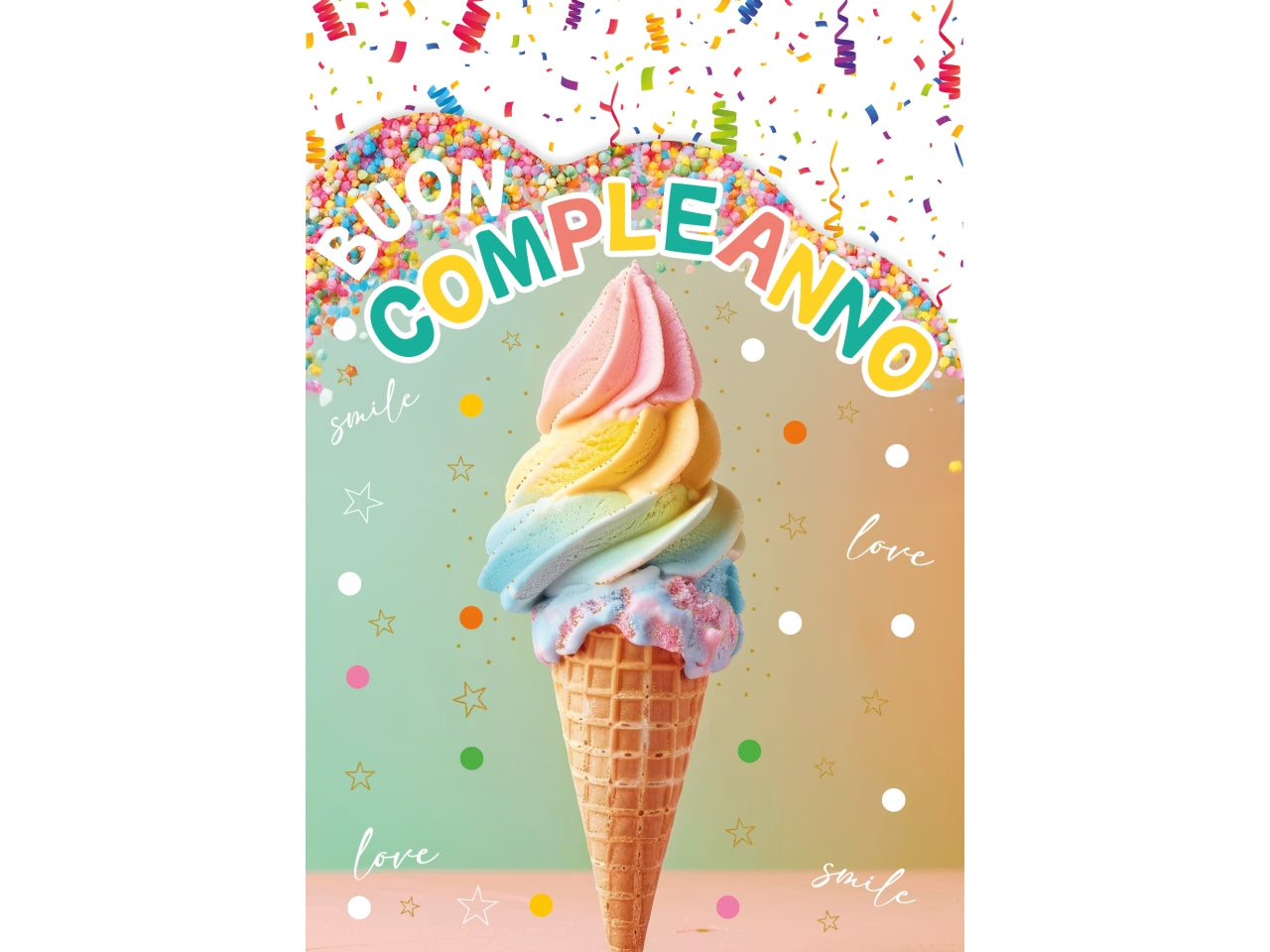 Biglietto buon compleanno ice cream