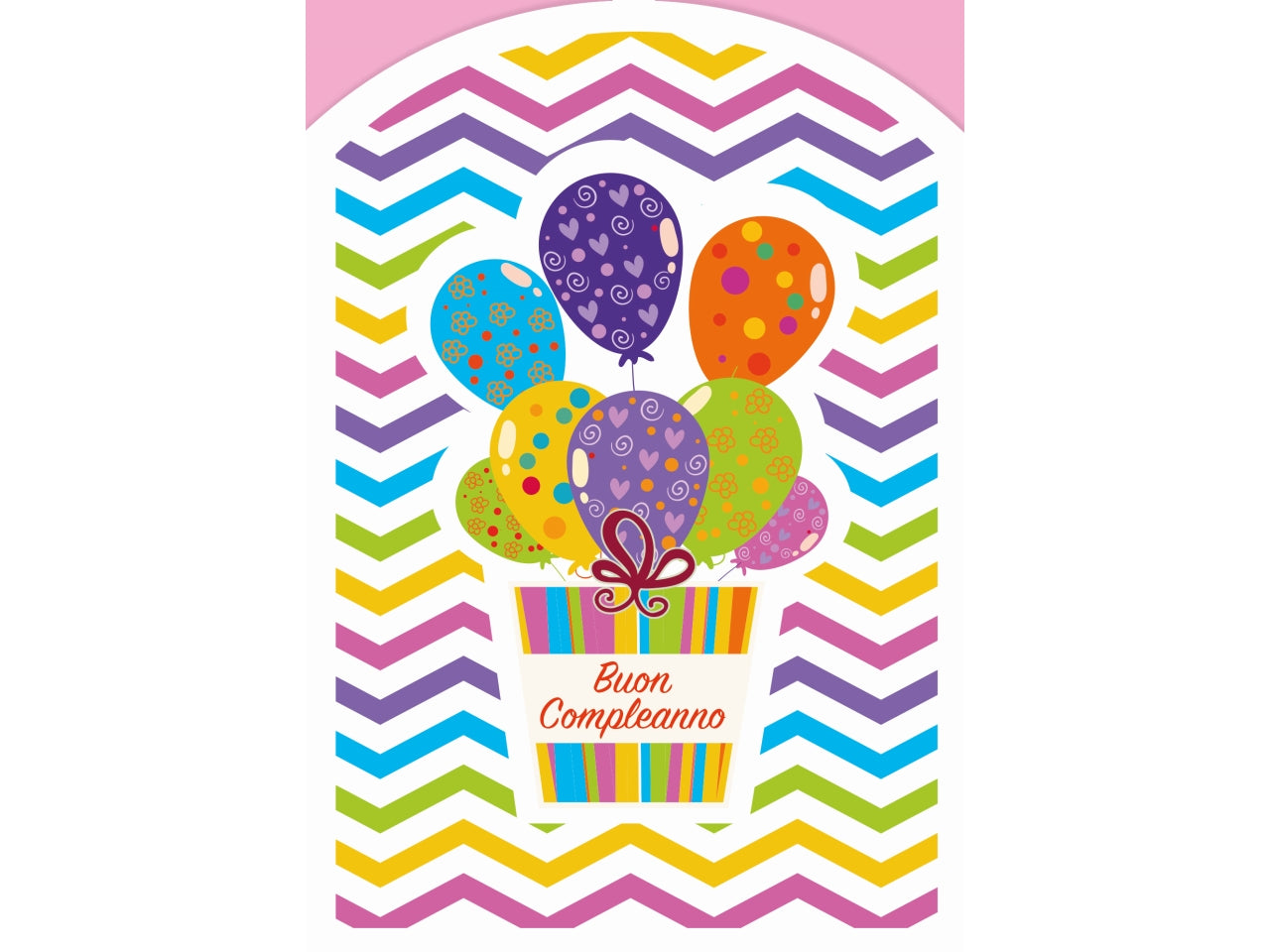 Biglietto buon compleanno palloncini