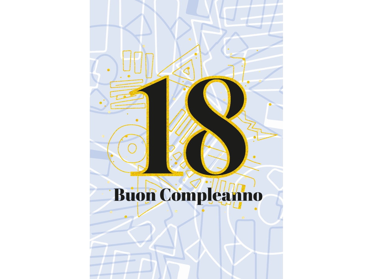 Biglietto buon compleanno 18 anniazzurro