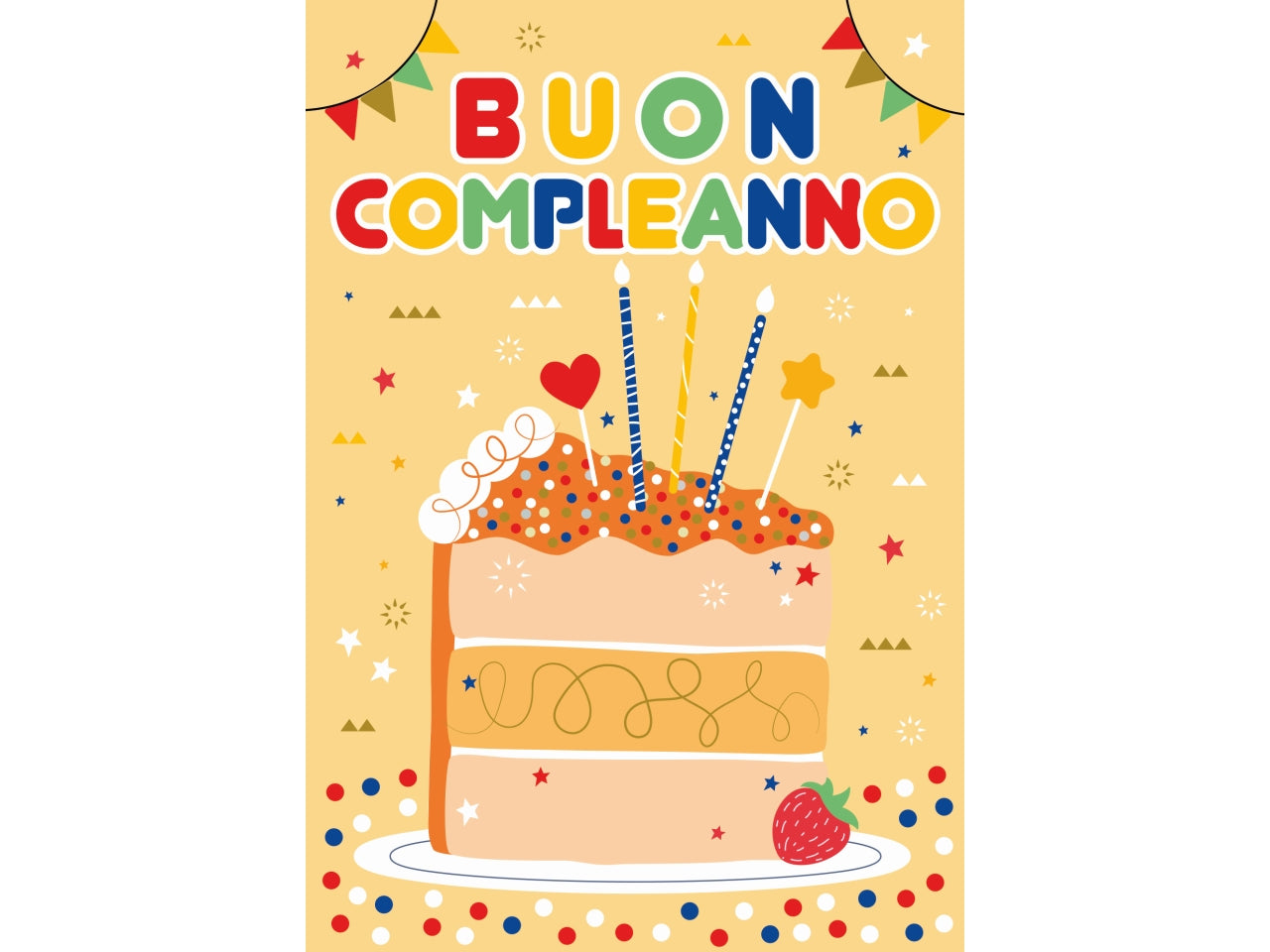 Biglietto buon compleanno candeline