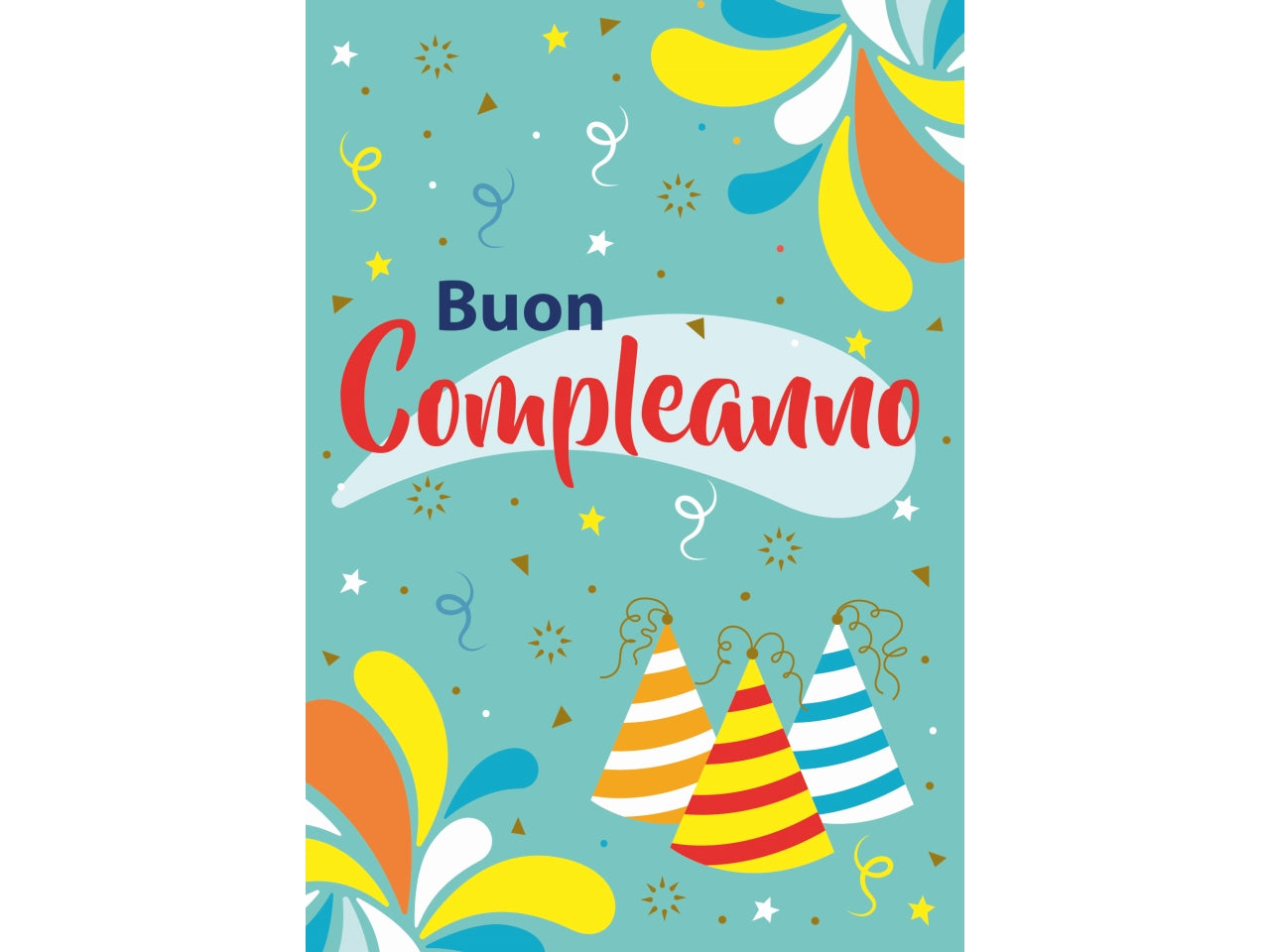 Biglietto buon compleanno cappellini