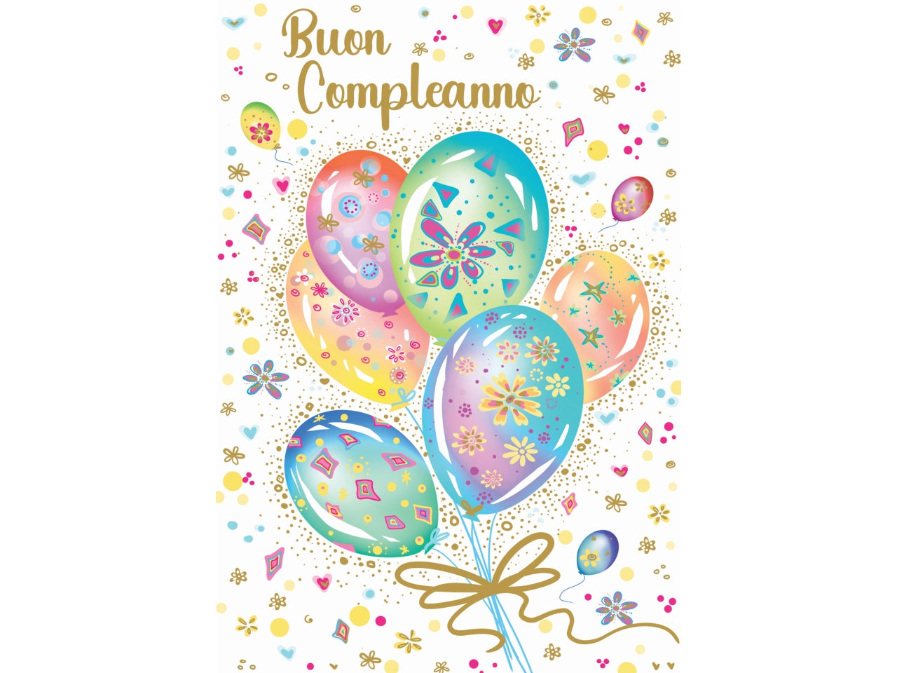 Biglietto buon compleanno palloncini