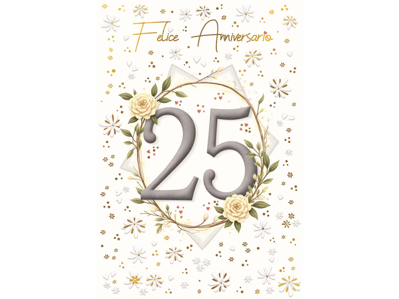 Biglietto felice anniversario 25Â°